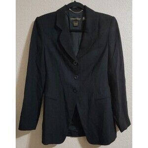 Classiques Entier Womens Wool Blazer Jacket SZ 4 / Small Black Career Wear